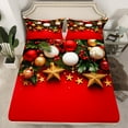 thumbnail image 2 of jejeloiu Christmas Theme Bed Sheets,Merry Xmas King Sheets,Happy Holiday Sheet Set,Ultra Soft Home Decor,4 Pieces, 2 of 7