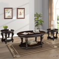 thumbnail image 3 of Oval Wood Coffee Table with 2-Tier Storage Shelf - Espresso Finish, 3 of 9