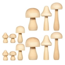 Supvox DIY Mushrooms Wooden Unfinished 12Pcs 3-10in