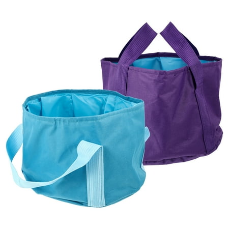 2 Pcs Folding Foot Bath Bucket Inflatable Pool Tub Bag Portable Bathtub Travel