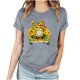 thumbnail image 1 of Fiudx Ofertas Flash Del Día Tops con Estampado de Moda para Mujer, Blusa de Manga Corta, Camisetas Divertidas con Cuello Redondo, 1 of 3