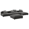 thumbnail image 6 of Modway Solace 4PC Modular Fabric Upholstery Sectional Sofa w/Ottoman in Charcoal, 6 of 10