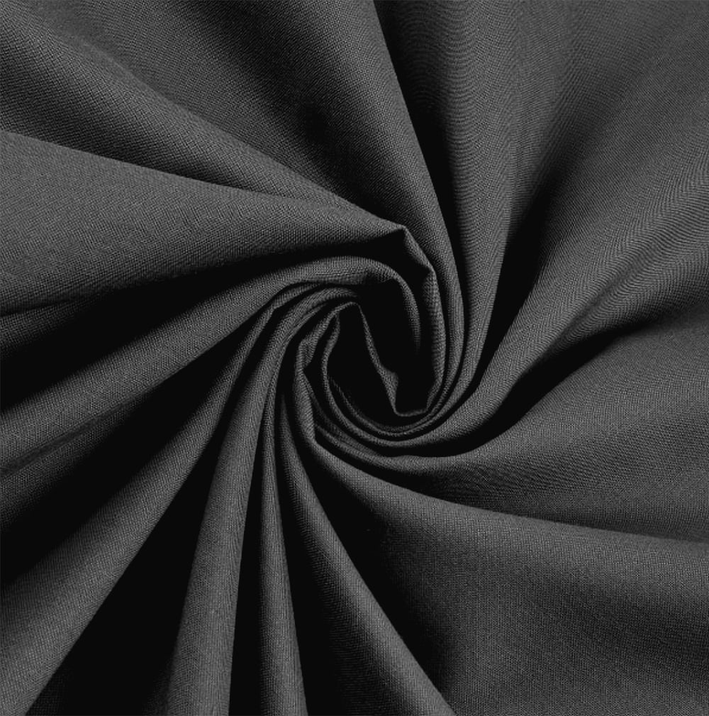 Black Grey Floral Print Polycotton Soft Craft Dress Upholstery Fabric Metre 58" 