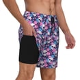 thumbnail image 2 of Fotbe Skull Flower Blue Men’s Swim Trunks Quick Dry Swim Shorts Board Shorts with Mesh Lining-XX-Large, 2 of 9