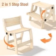 thumbnail image 3 of Step Stool  Foldable For Convert To Chair Bathroom Sink & Potty Wooden Stools W Non Slip Base Kitchen Bedroom, 3 of 8