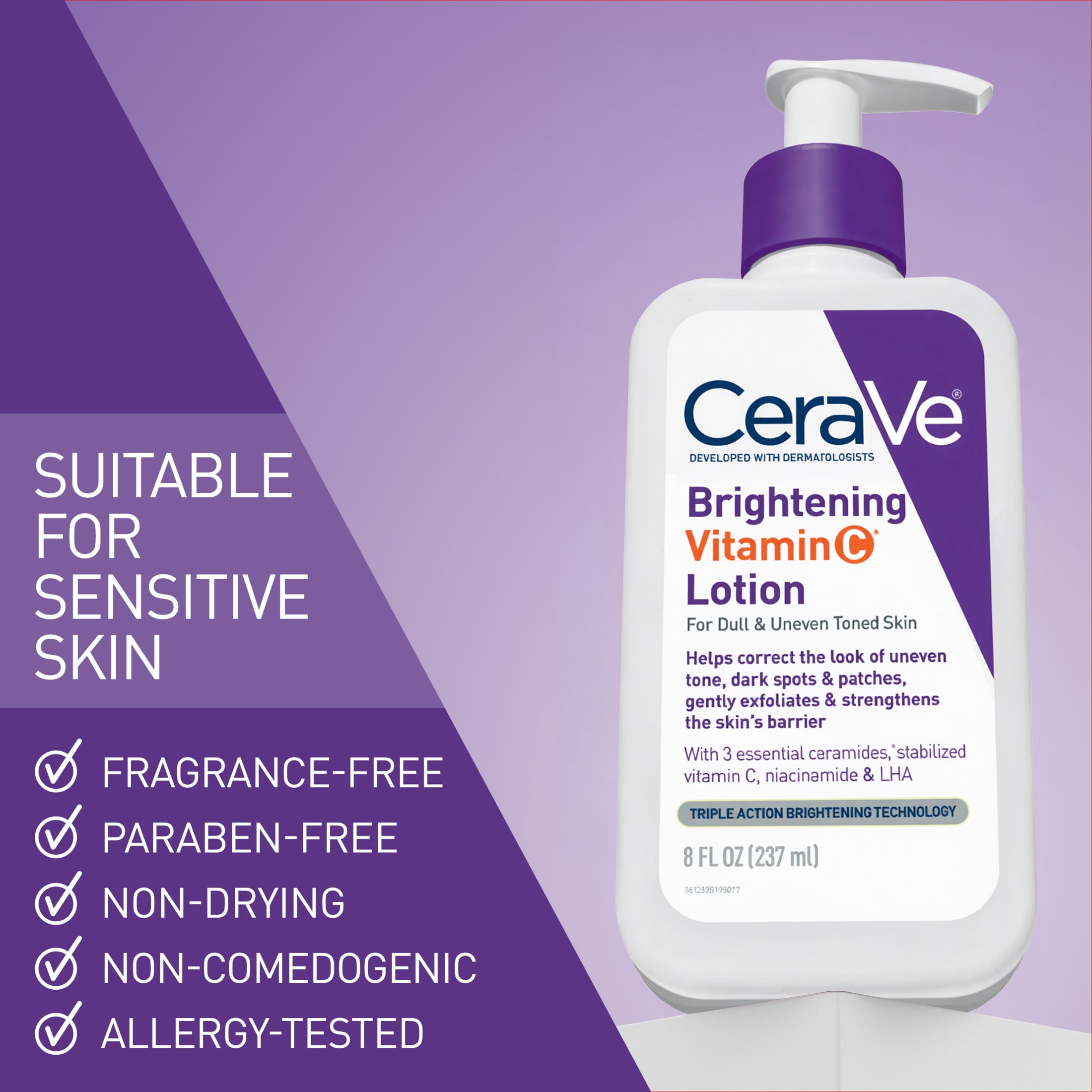 CeraVe Brightening Vitamin C Body Lotion for Dull & Uneven Toned Skin, 16 fl oz