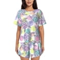 thumbnail image 1 of Balery Sea Turtles Conjunto de Pijama para Mujer con Estampado, Dos Piezas de Manga Corta y Shorts, Ropa de Dormir Suave con Cuello Redondo y Bolsillos-Small, 1 of 6