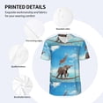 thumbnail image 3 of KLL Elephant Giraffe for Men's Baseball Shirts,Short Sleeve Casual Shirts Button Down Shirt for Men Beach Summer Wedding Shirt-3X-Large, 3 of 7