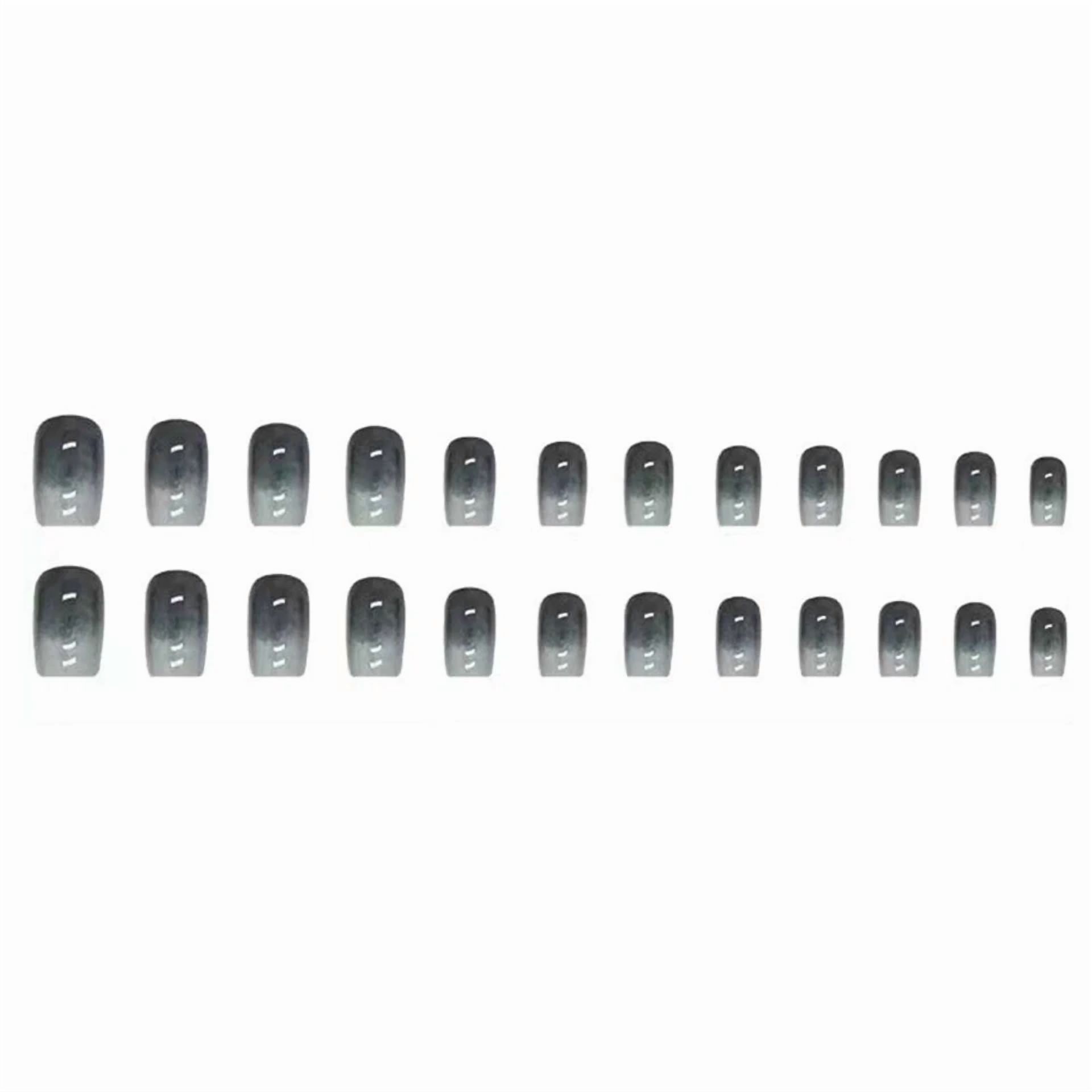 Portable Fake Nails With Glitter Pattern French Style Press On Nails Manicure
