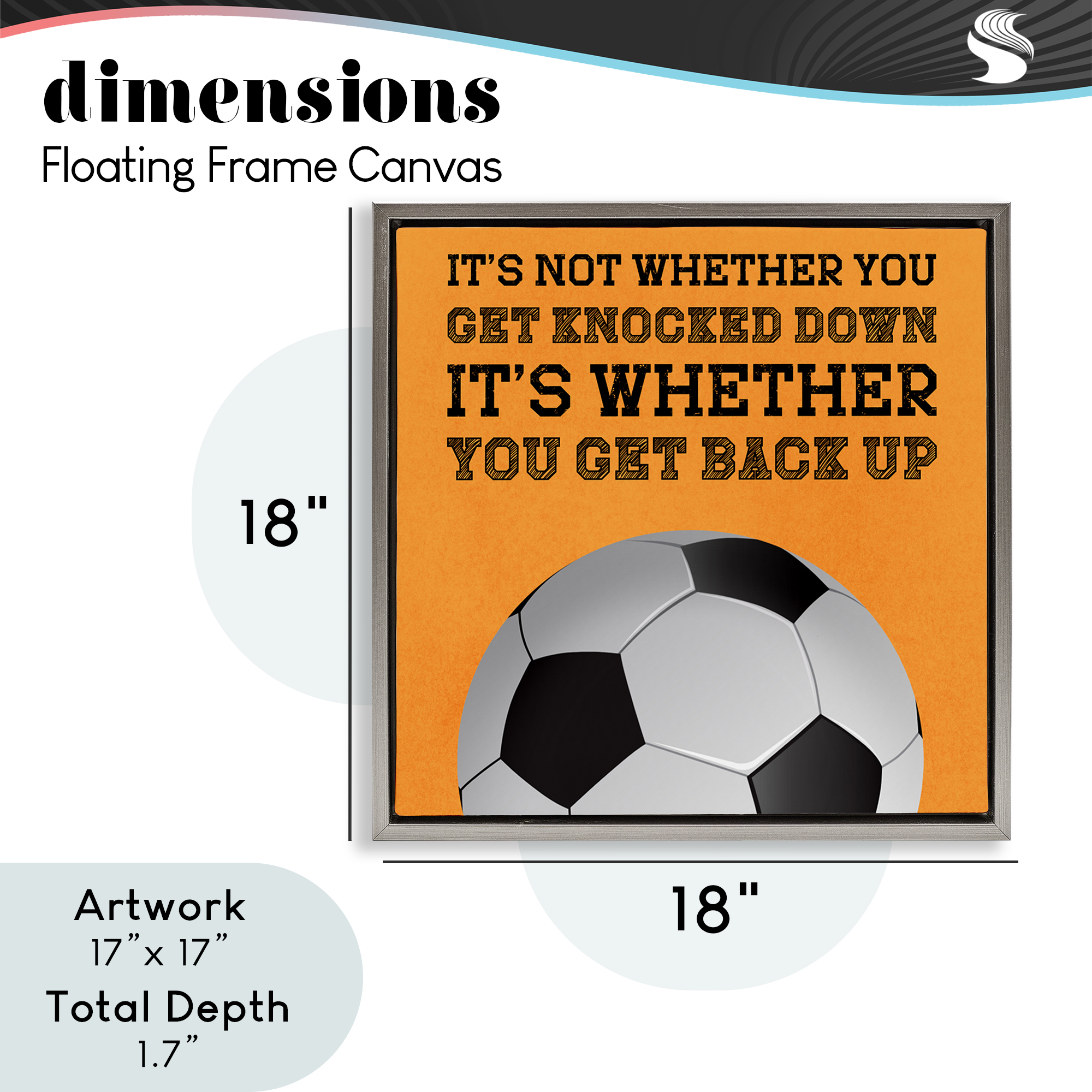 Whether You Get Back Up Gray Framed Floater Canvas Wall Art, design by Marcus Prime
