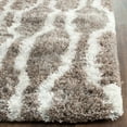 thumbnail image 3 of SAFAVIEH Barcelona Melinda Geometric Shag Area Rug, Silver/Ivory, 3' x 5', 3 of 6
