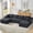 Dark Grey, variant on Vanress 125 Inch Modular Cloud Couch Sectional Sofa for Living Room, Modern Corduroy Boneless Couch, Upholstered Deep Seat U Shape Sofas Couches, No Assembly Required, Black