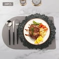 thumbnail image 3 of 24pcs 12.6-Inch Charger Plates Round Reef Plate Tableware for Wedding Party Black, 3 of 12