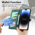 thumbnail image 3 of Allytechgroup for iPhone 16 Pro Case with Cards Holder, RFID Blocking PU Leather Wallet Case Support Wireless Charging Shockproof Full Body Protective for iPhone 16 Pro, Green, 3 of 10