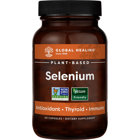 Global Healing Mustard Seed Selenium Antioxidant Supplement for Thyroid Support, 60 Capsules