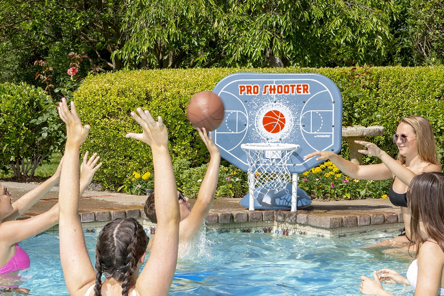 Poolmaster Pro Shooter - Poolside Basketball Game With Game Ball for Swimming Pools