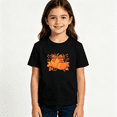thumbnail image 2 of Girls Graphic Tees Pumpkin Bow Fall Leaves Kids T Shirt Thanksgiving 100% Cotton Short Sleeve Soft Tops 4-13Y, 2 of 5
