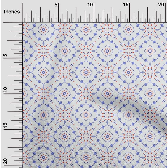 oneOone Cotton Jersey Lavender Blue Fabric Dot|Heart & Shapes Geometric Diy Clothing Quilting Fabric Print Fabric By Yard 58 Inch Wide