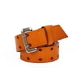 thumbnail image 1 of Cinturón de doble punta para hombre, cinturón de mezclilla de cuero con 2 agujeros para hombres para regalo del día del padre para papá abuelo, naranja, 47.2"-49.2" BANYUO Electrónica, 1 of 5