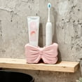 thumbnail image 5 of Kumdkd Bow Shaped Toothbrush Holder, Pink Resin Bathroom Counter Organizer with 4 Slots, Decorative Toothbrush Storage Rack for Sink, Kids Bathroom, and Family Bathroom Decor, 5 of 6