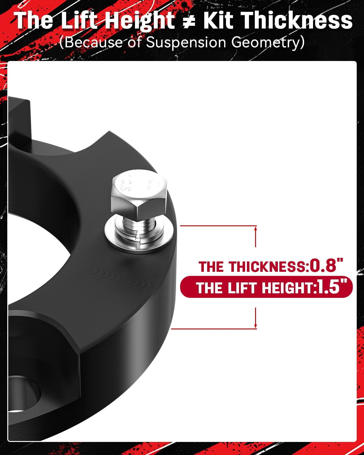 Richeer 1.5 inch Leveling Lift Kit Compatible with 2005-2023 Tacoma 2003-2024 4 Runner, Leveling Lift Kit Fit for Tacoma 4 Runner Forged Front Strut Spacers Raise the Front of your Vehicle by 1.5"