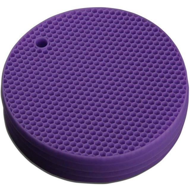 DAMAIE 4pcs Silicone Mat for Hot Pots and Pads, Multipurpose Hot Pot Holders, Heat Resistant Counter Mats for Hot Dishes, Drying Mats, Spoon Rest and Large Coasters