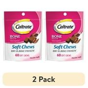 (2 pack) Caltrate Bone Health 600+D3 Chocolate Calcium Soft Chews, 60 Ct