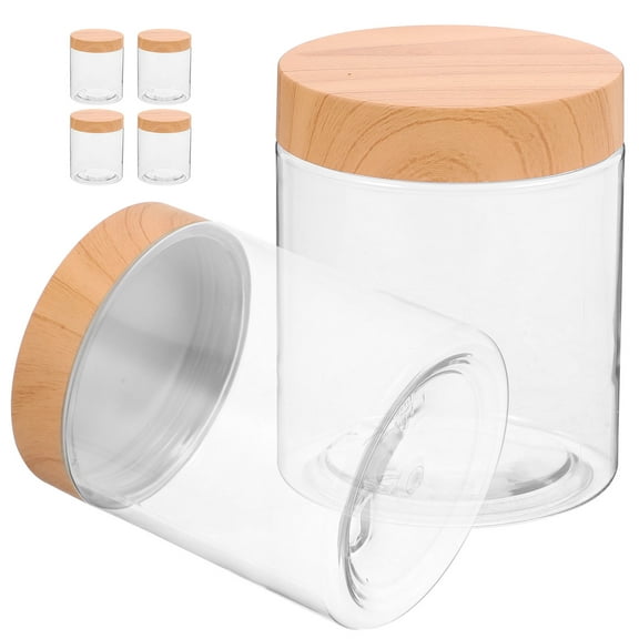 RUNROTOO Clear Containers With Lids 6Pcs 3.5In Airtight Jars