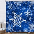 thumbnail image 1 of Ensemble de Rideaux de Douche Flocon de Neige de Noël, Rideaux de Douche de Noël pour Salle de Bain, Rideau de Douche Bleu d'Hiver Décoratif de Noël, 36x72 Po, 1 of 5