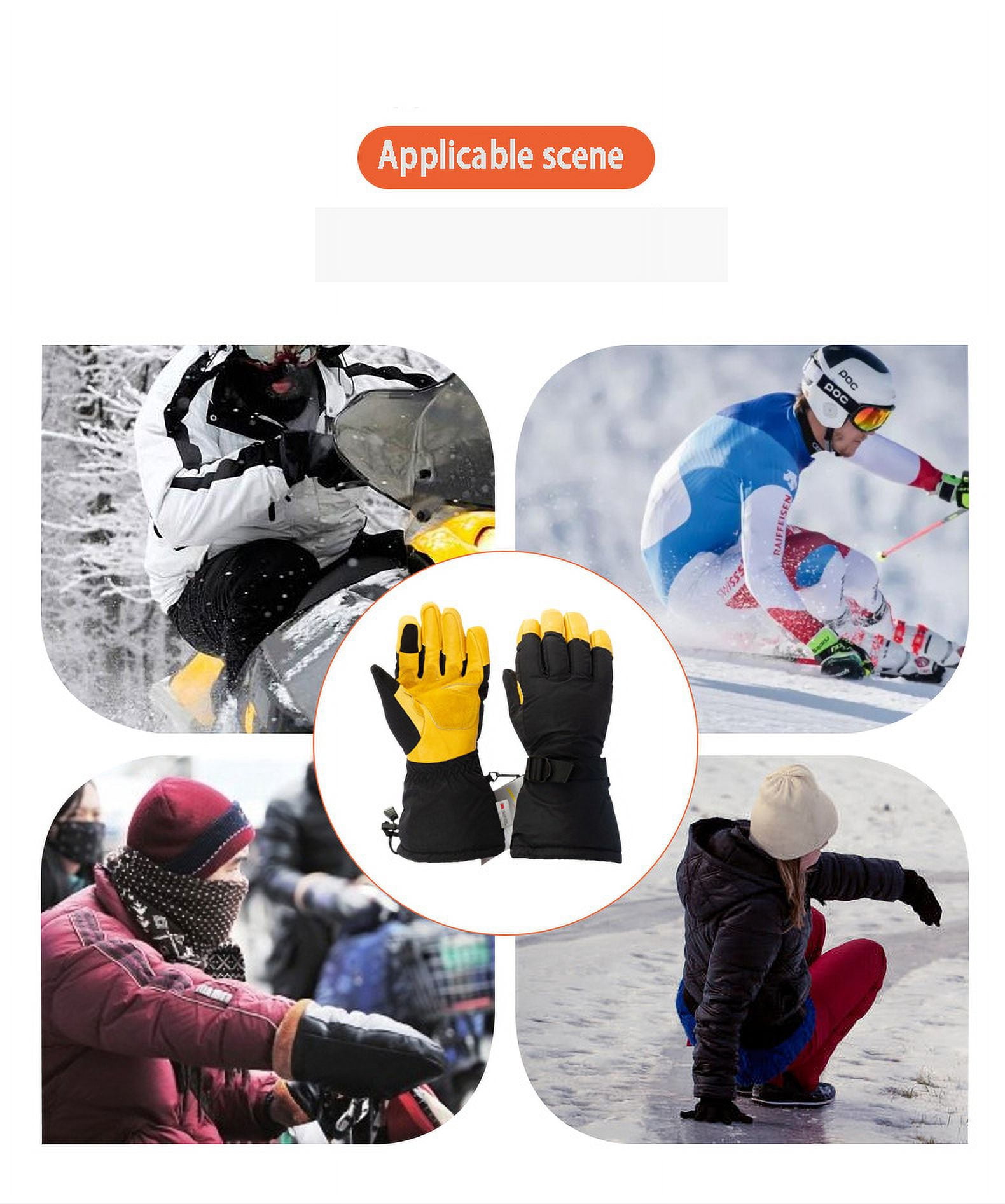 Rugged Waterproof Winter Gloves | Touchscreen Compatible | Cordura Shell, Thinsulate Insulation | Ice Fishing, Skiing, Sledding, Snowboard | for Women or Men(M)