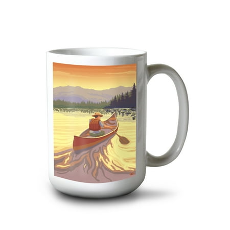 

15 fl oz Ceramic Mug Canoe at Sunset Dishwasher & Microwave Safe
