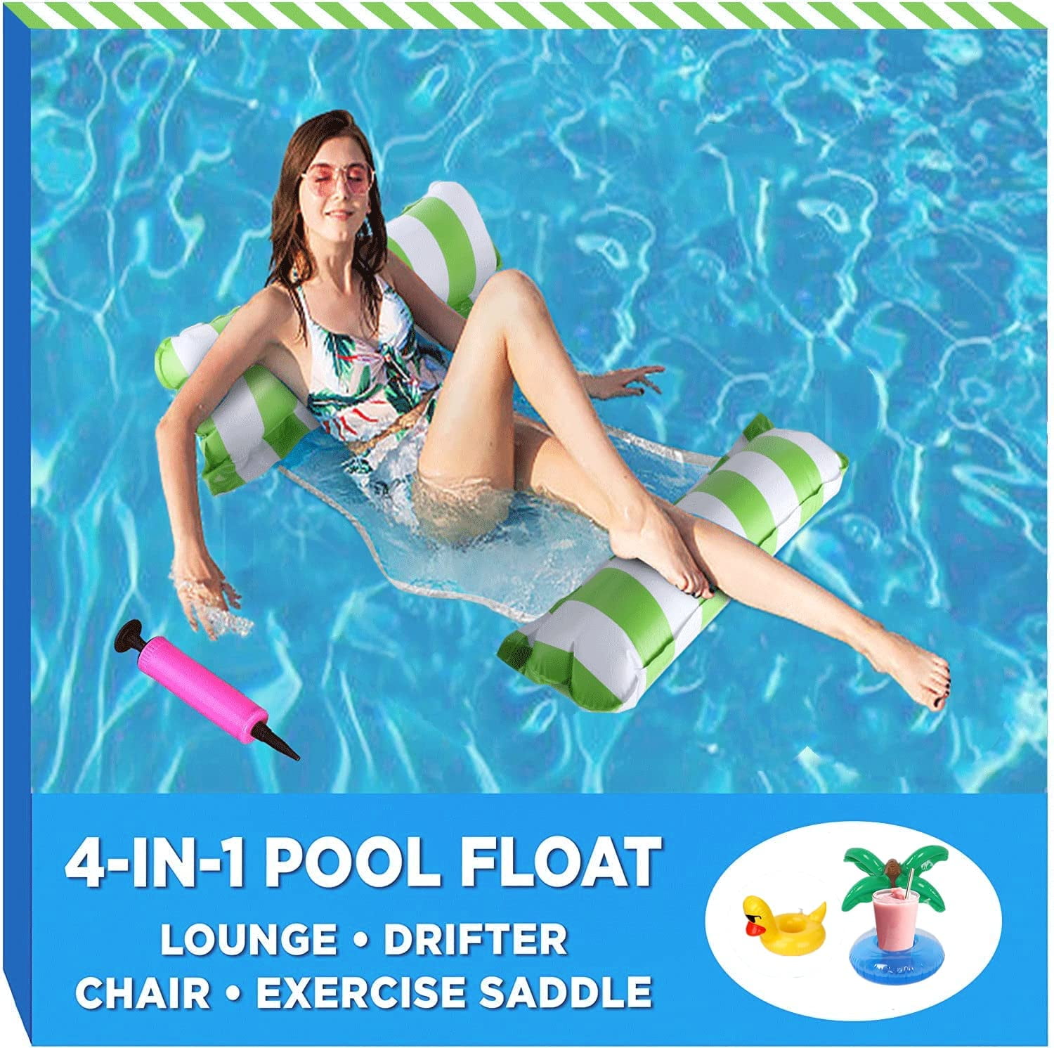 Swimming Floating Chair Pool Seat Inflatable Lazy Water Bed Lounge Chair Toy UK 