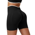 thumbnail image 3 of Breezora Women's Seamless Color Block Yoga Shorts - Scrunch Bum Booty Lifting Gym Shorts with Tummy Control, Workout Tights, 3 of 6