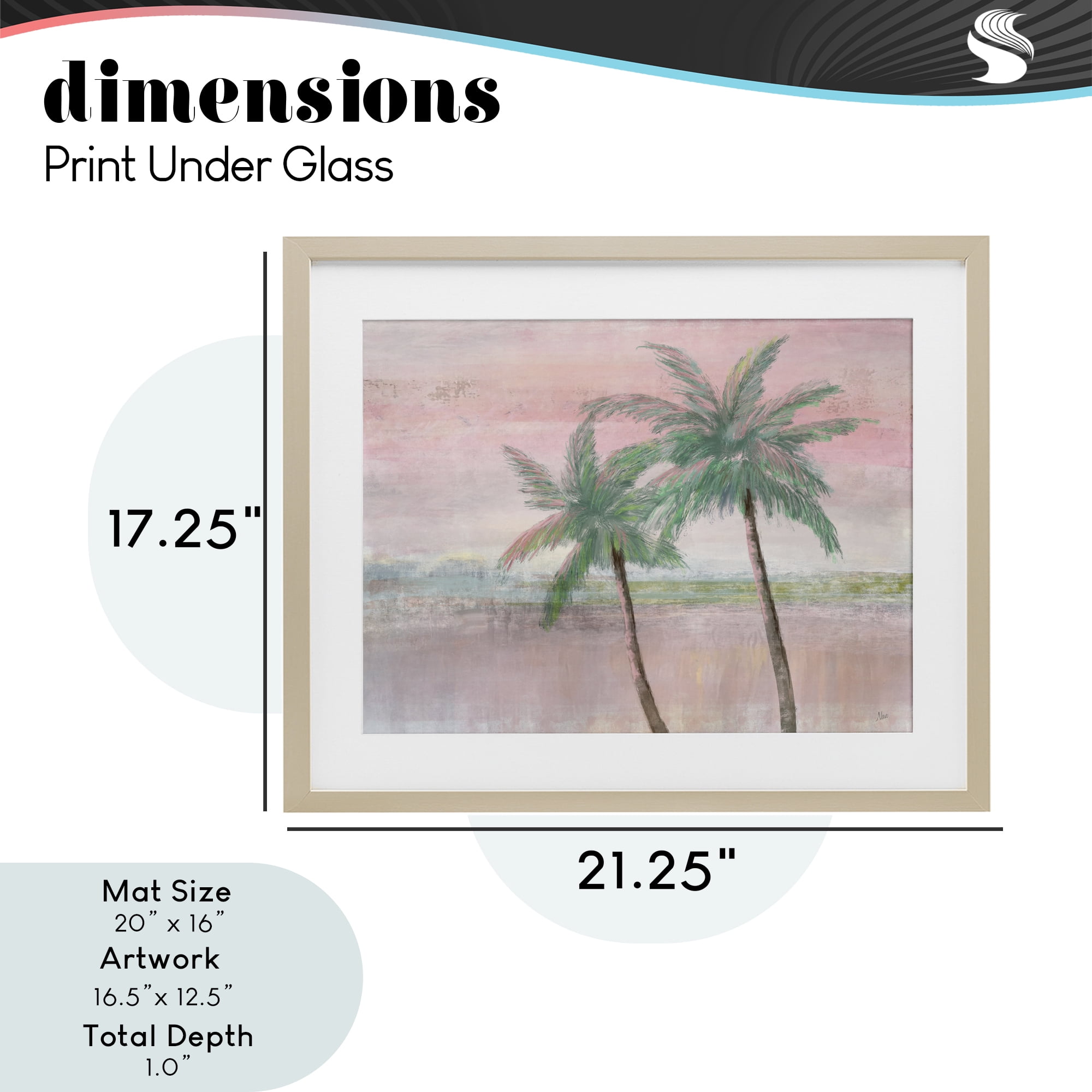 Stupell Industries Sunset Palms at Dusk Birch Framed Print Under Glass, design by Nan