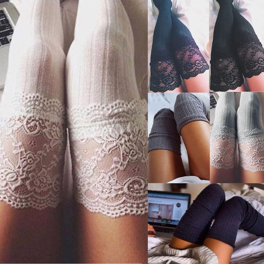 Women Ladies Thigh High Over Knee Socks Hosiery Cotton Stockings Netherstock Acc 