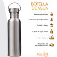 thumbnail image 2 of Bazzeff Botella de Agua de Acero Inoxidable 800 ml. Termo de Acero Inoxidable para uso Casual o Deportivo. Water Bottle Bazzeff Botella de Agua de 800 ml, 2 of 7