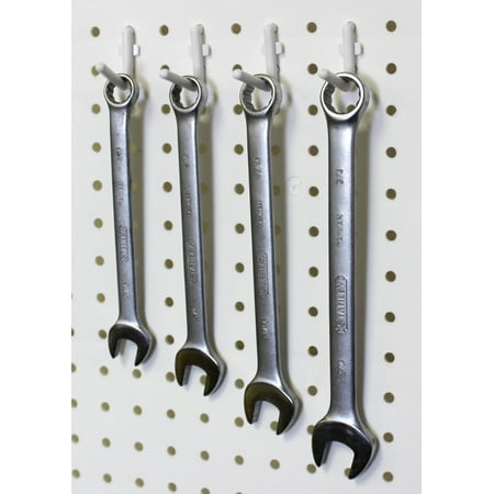 

Wall Peg Hook Kit - L Style Pegboard Hooks Tool Storage Garage Organizer Choice Black or White Pegs