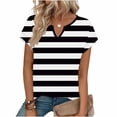 thumbnail image 5 of KyCheLot Womens Print Short Sleeve Tops Casual V Neck Stretchy Pullover Lightweight Daily Tshirts Work, 5 of 6