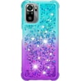 thumbnail image 2 of for Xiaomi Redmi Note 10 4G/Redmi Note 10S Case,Creativity Clear Gradient Quicksand Glitter Flowing Liquid Floating Case Bling Diamond Sparkle Cover for Redmi Note 10 4G JB Bluish Violet, 2 of 14