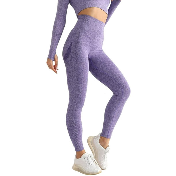 Aayomet Women High Waist Workout Gym Seamless Leggings Yoga Pants Tights  plus Size Yoga Pants for Women 2x Long (Purple, S/M) 