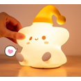 thumbnail image 2 of Silicone net Red Light Kids Cartoon Gift bedroom with sleep clap Light recargable seven colors small night lamp rabbit stars, 2 of 4