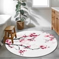 thumbnail image 4 of Cherry Blossoms Large Area Rugs for Bedroom Living Room, Soft Non Slip Carpet Bedside Rug, Pink Pastoral Modern Gradient Spring Round Floor Cover Kitchen Accent Rug 3' for Dining Room/Office, 4 of 9