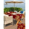 thumbnail image 4 of Outdoor Tablecloth with Umbrella Hole and Zipper, Red Christmas Rectangle Table Cloth 54x80 Inch Waterproof Tablecloth, Winter Xmas Snowflakes Textured Picnic Table Cover for Patio Camping, 4 of 7