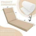 thumbnail image 2 of Snubbull Outdoor Chaise Lounge Cushions, with High-Density Foam, Ties Waterproof & Fade Resistant for Lawn and Pool Lounge Chairs, 80x26x4 inch, Sand, 2 of 6