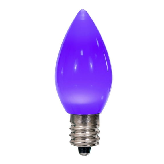 Vickerman C7 Ceramic LED Purple Twinkle Bulb Nickel Base, 120V .6 Watts, 25 Bulbs per bag