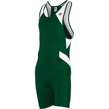 Russell Athletic Mens Wrestling Sprinter Singlet Suit Adult S Green White 