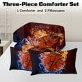 thumbnail image 2 of BlessLiving Twin Comforter Set, 3 Pieces Sport Bedding Set for Kids Boys Teens Brushed Microfiber Basketball Comforter Set, 66x90 inchs, 2 of 8