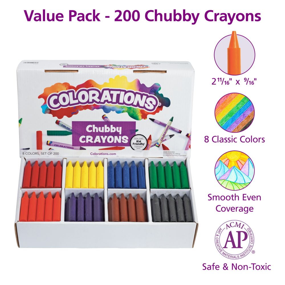 Colorations Chubby Crayons Value Pack - Set of 200