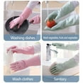 thumbnail image 5 of Kugisaki Rubber Cleaning Gloves for Dishwashing, Reusable Kitchen Gloves for Washing Dishes and Household Cleaning, Dish Gloves with Non-Slip Grip, Pefect for Woman Men(Size L), 5 of 9