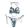 thumbnail image 2 of WREESH Women'S Open Back Strap Split Swimsuit Printed Bikini, 2 of 5